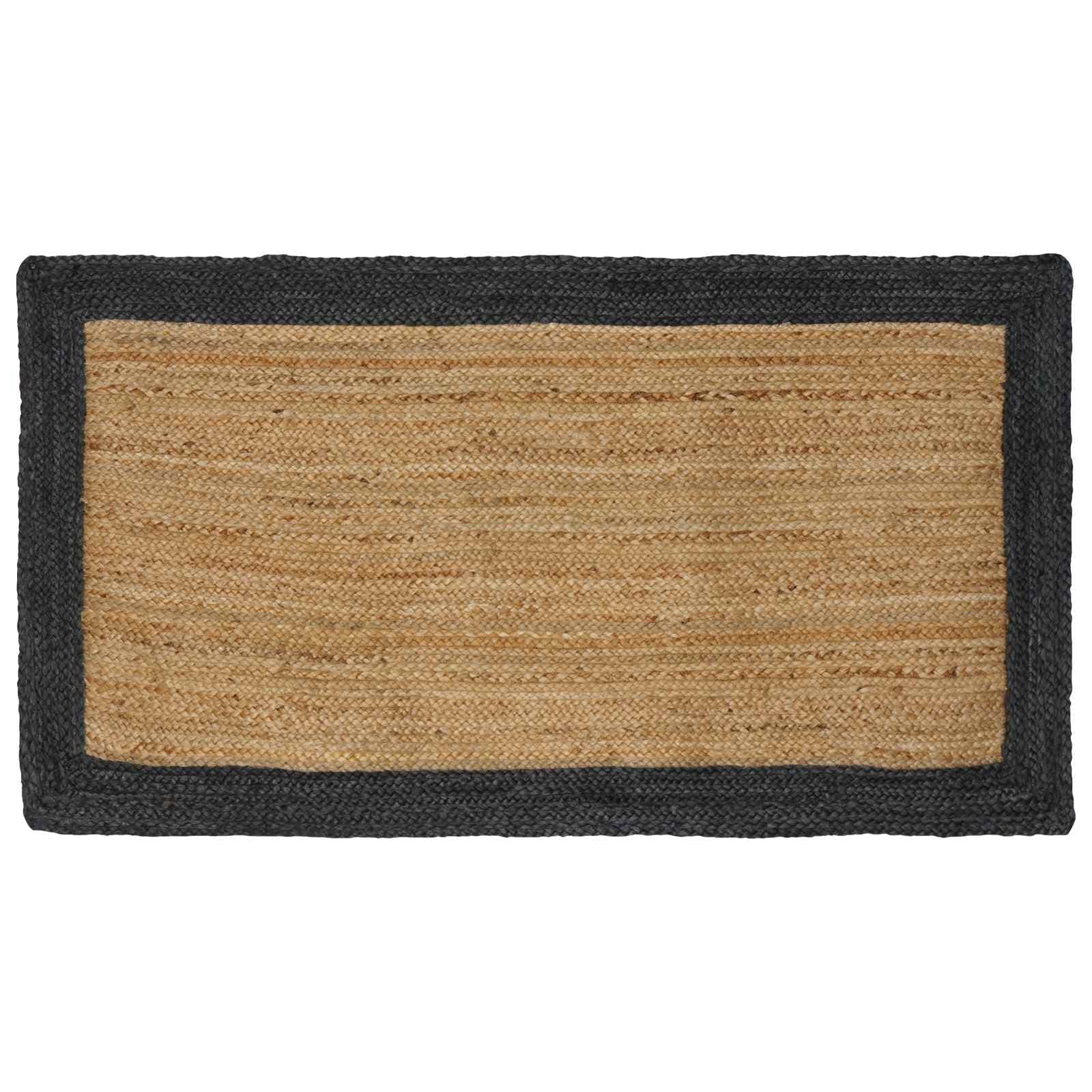 vidaXL Tapetes de área Cinzento-Escuro 100 x 200 cm Juta