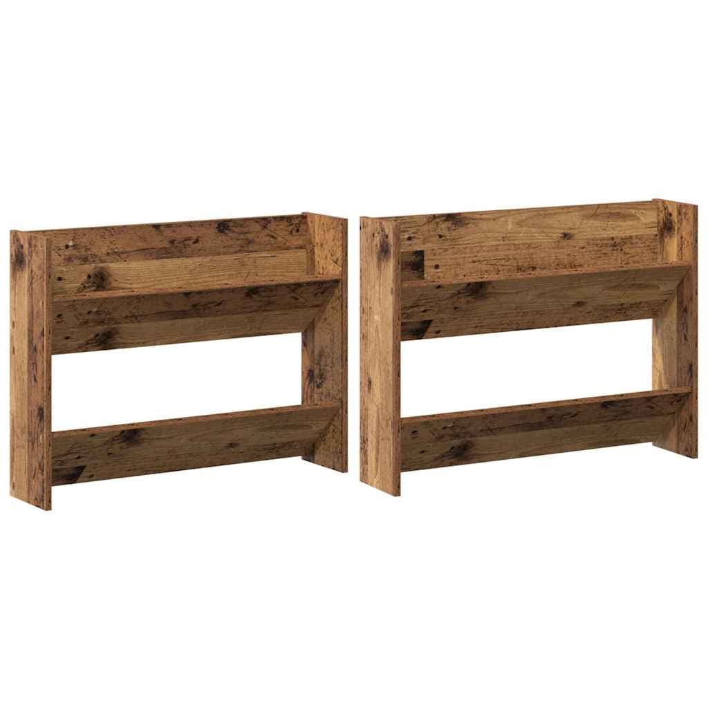 vidaXL Armário de Sapatos 2 pcs Madeira antiga 80 x 18 x 60 cm