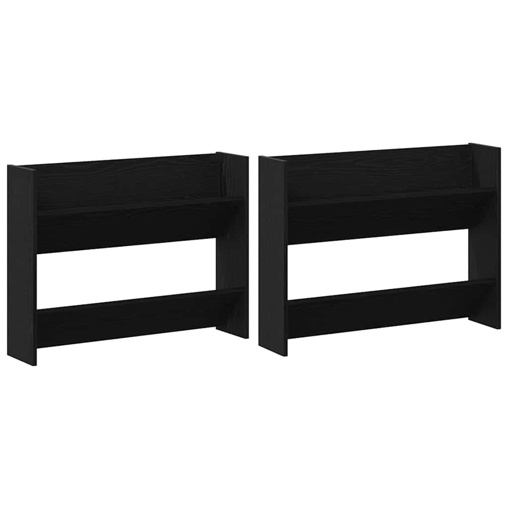 vidaXL Armário de Sapatos 2 pcs Carvalho Preto 83 x 18 x 60 cm