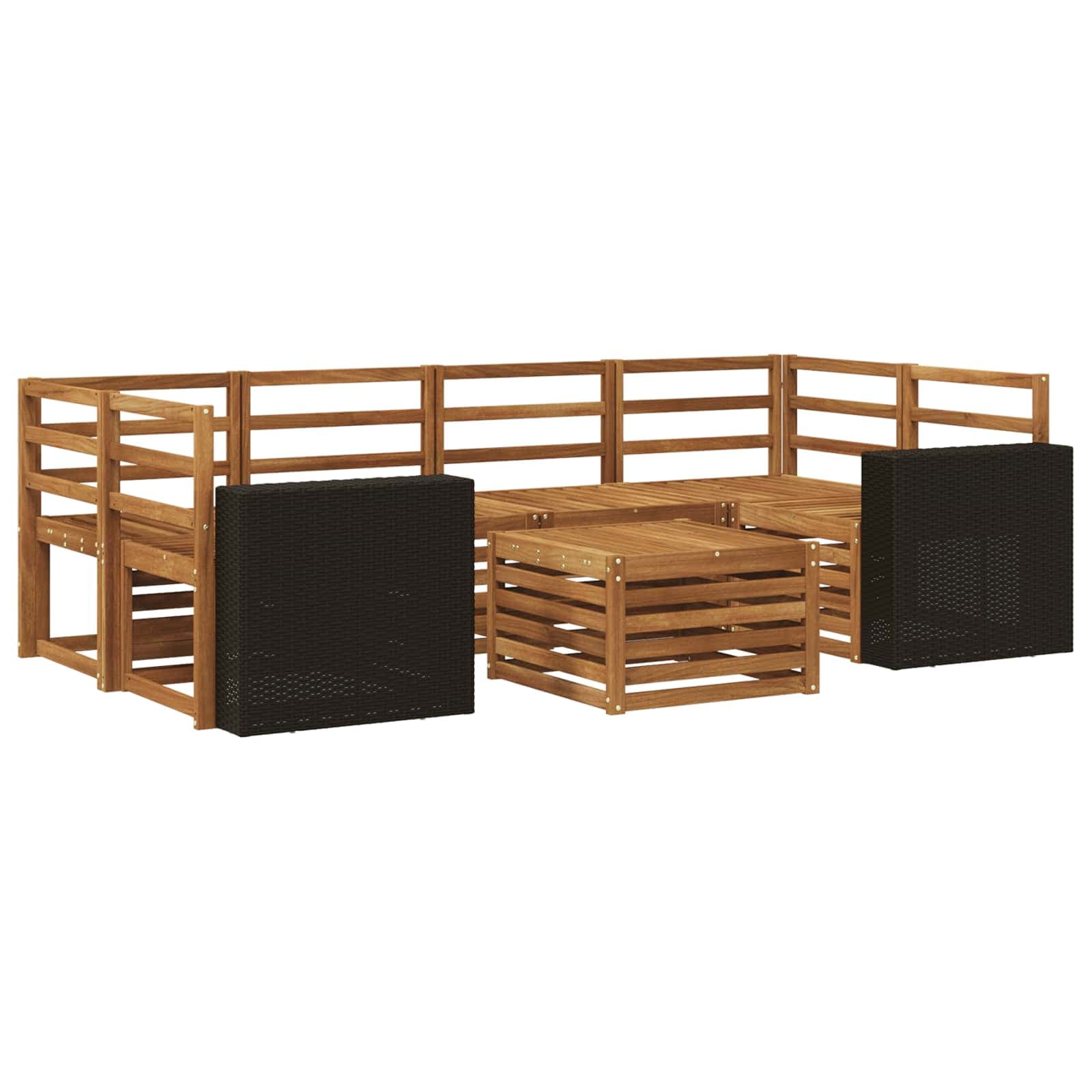 vidaXL Conjunto de Sofás para Exterior 7 pcs Natural
