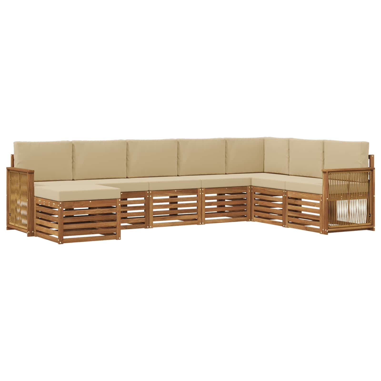 vidaXL Conjunto de Sofás para Exterior com almofada 6 pcs Natural