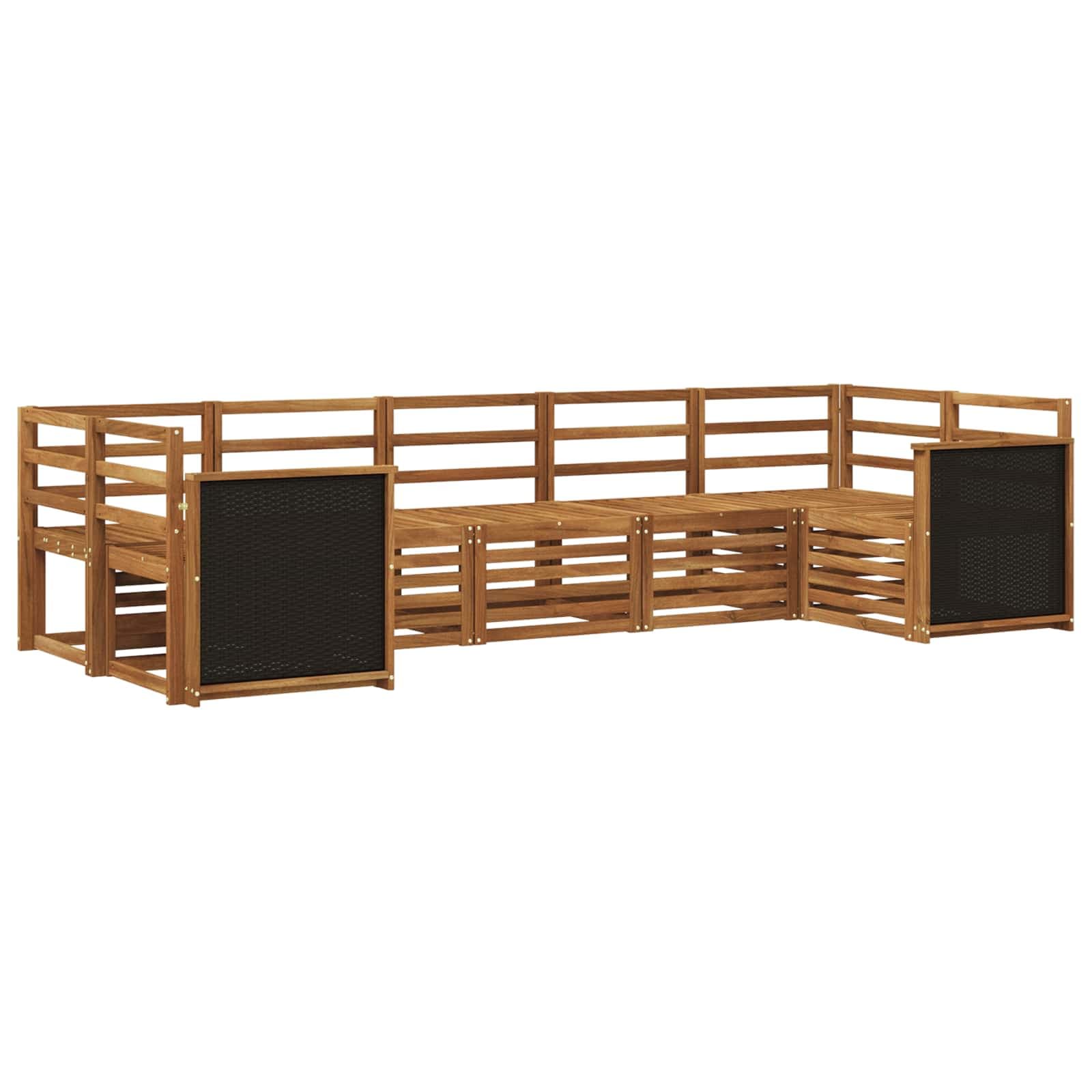 vidaXL Conjunto de Sofá Sectional 6 pcs Natural