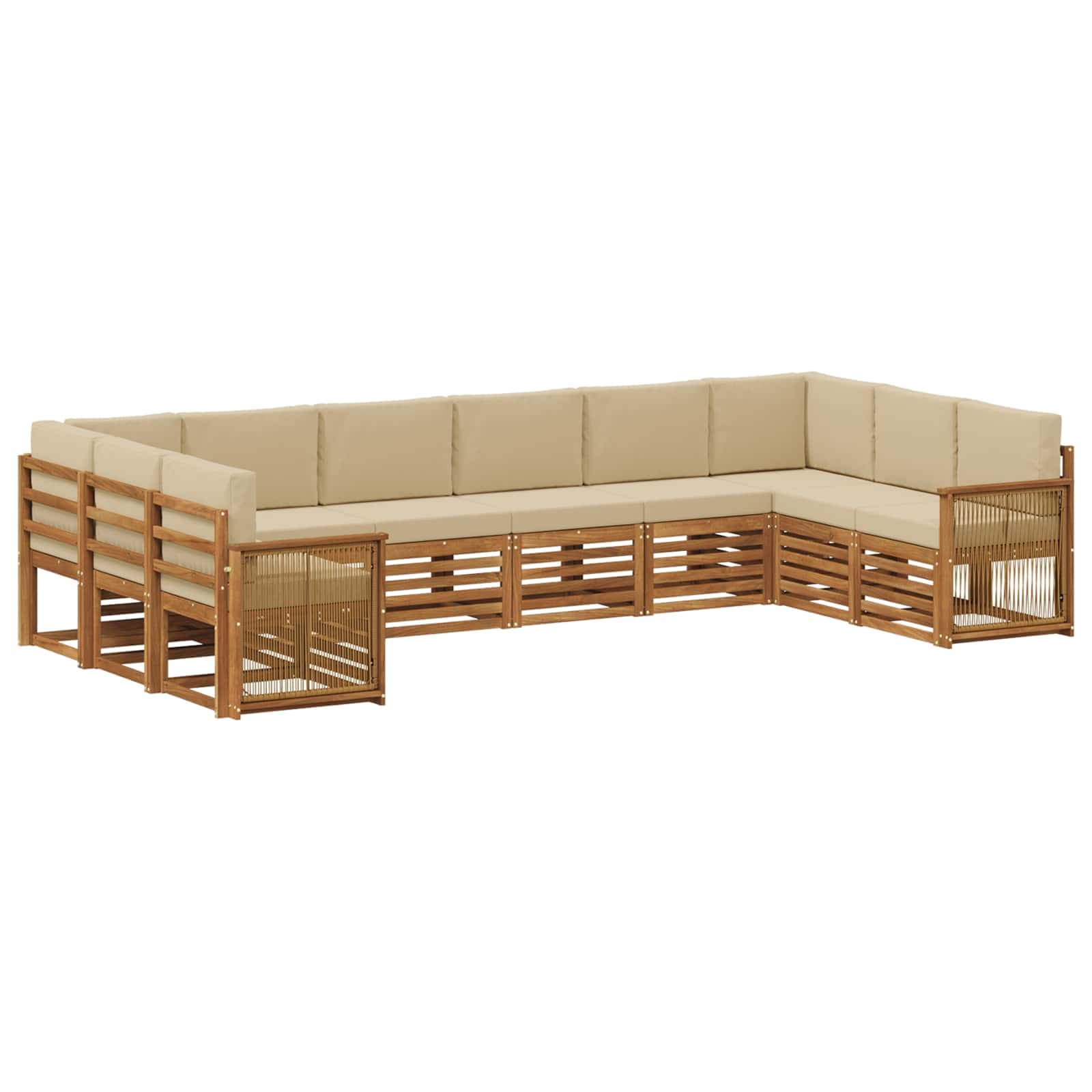 vidaXL Conjunto de Sofá Sectional com almofada 7 pcs Natural
