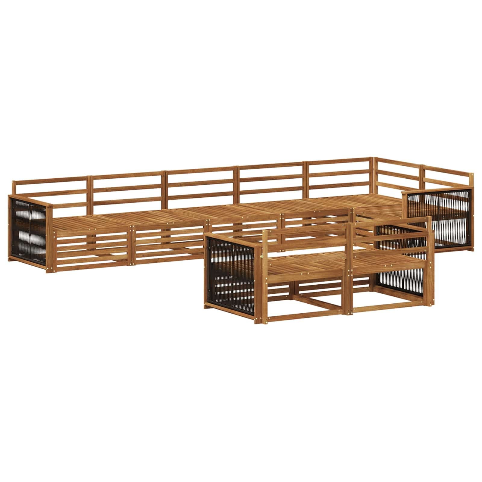 vidaXL Conjunto de Sofás para Exterior 8 pcs Natural