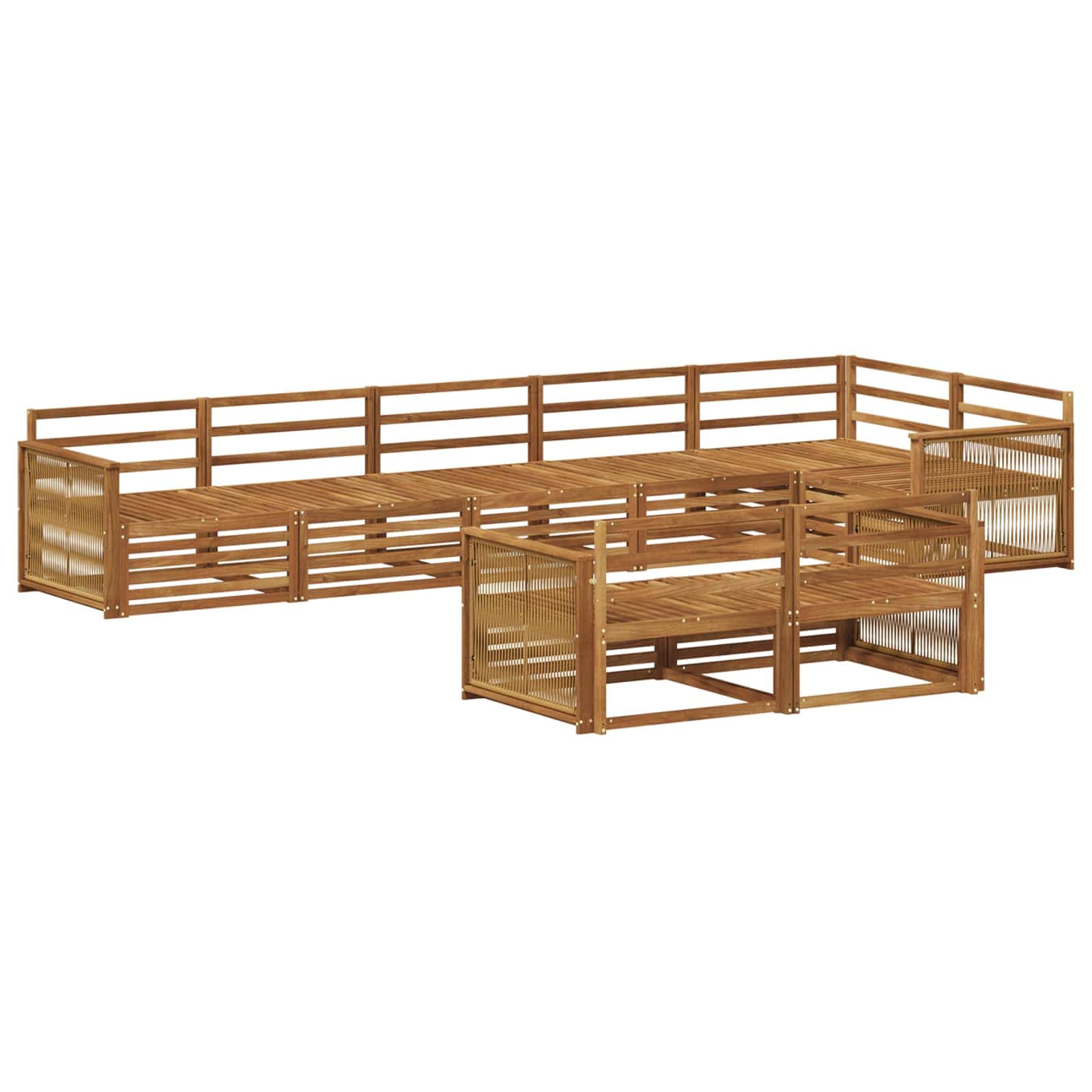 vidaXL Conjunto de Sofás para Exterior 8 pcs Natural