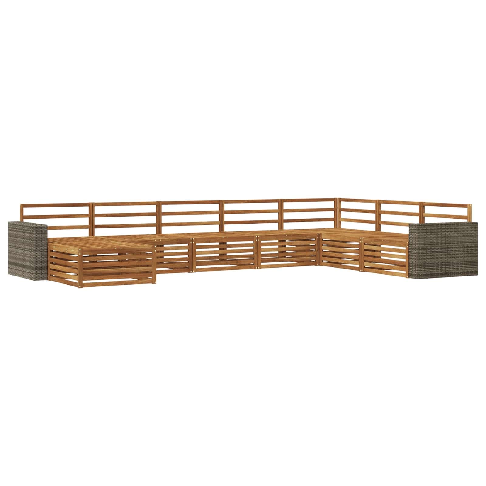vidaXL Conjunto de Sofás para Exterior 8 pcs Natural