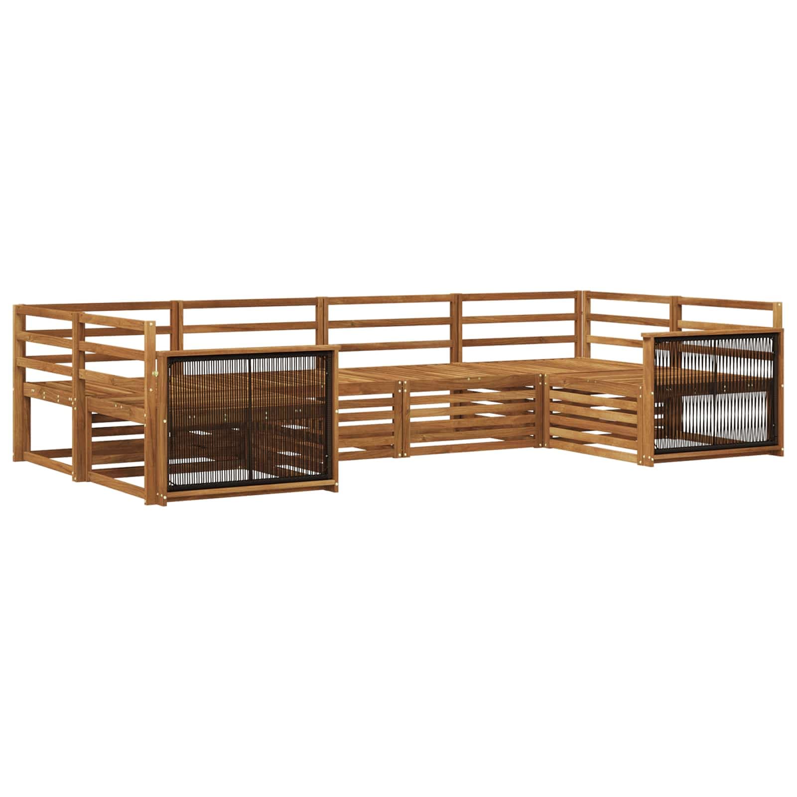 vidaXL Conjunto de Sofás para Exterior 6 pcs Natural