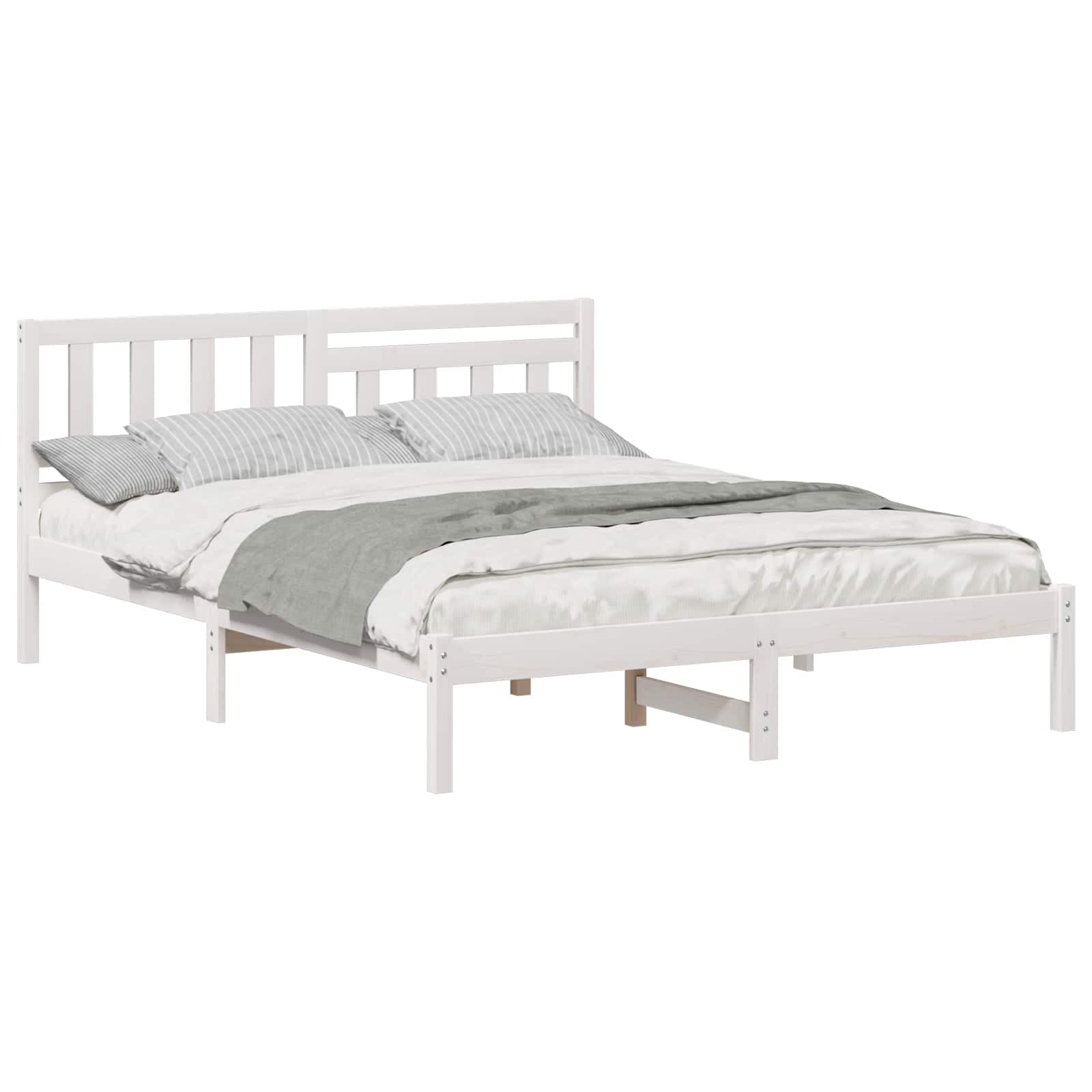 vidaXL Estrutura da Cama com cabeceira Branco 150 x 200 cm