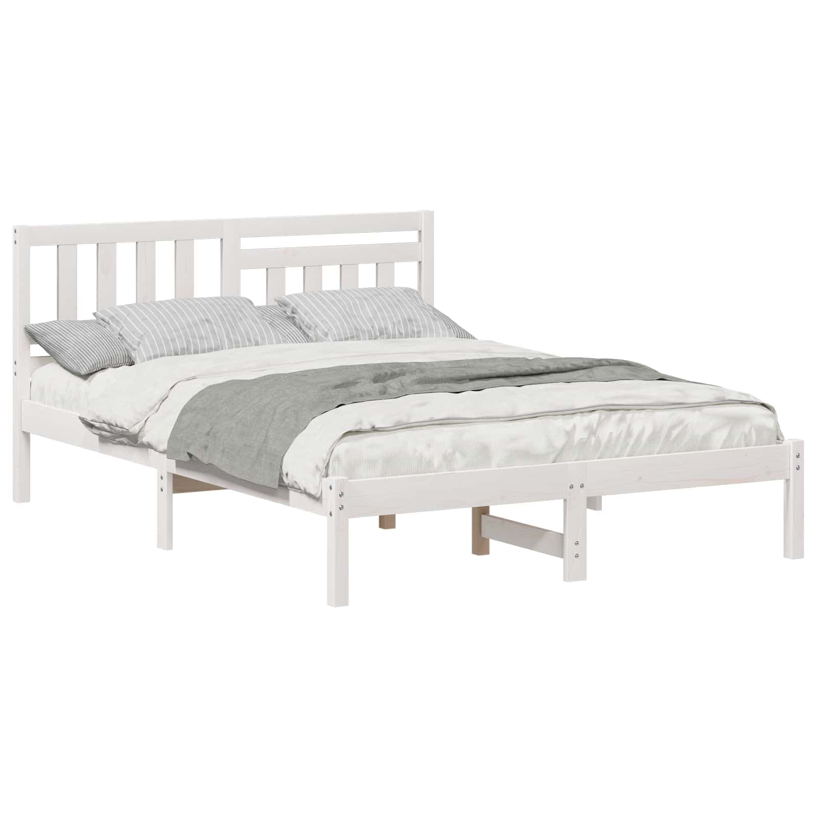 vidaXL Estrutura da Cama com cabeceira Branco 135 x 190 cm