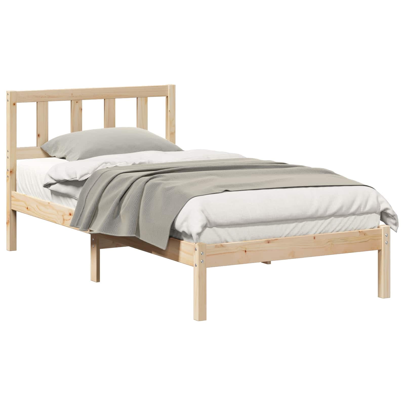 vidaXL Estrutura da Cama com cabeceira Castanho 75 x 190 cm