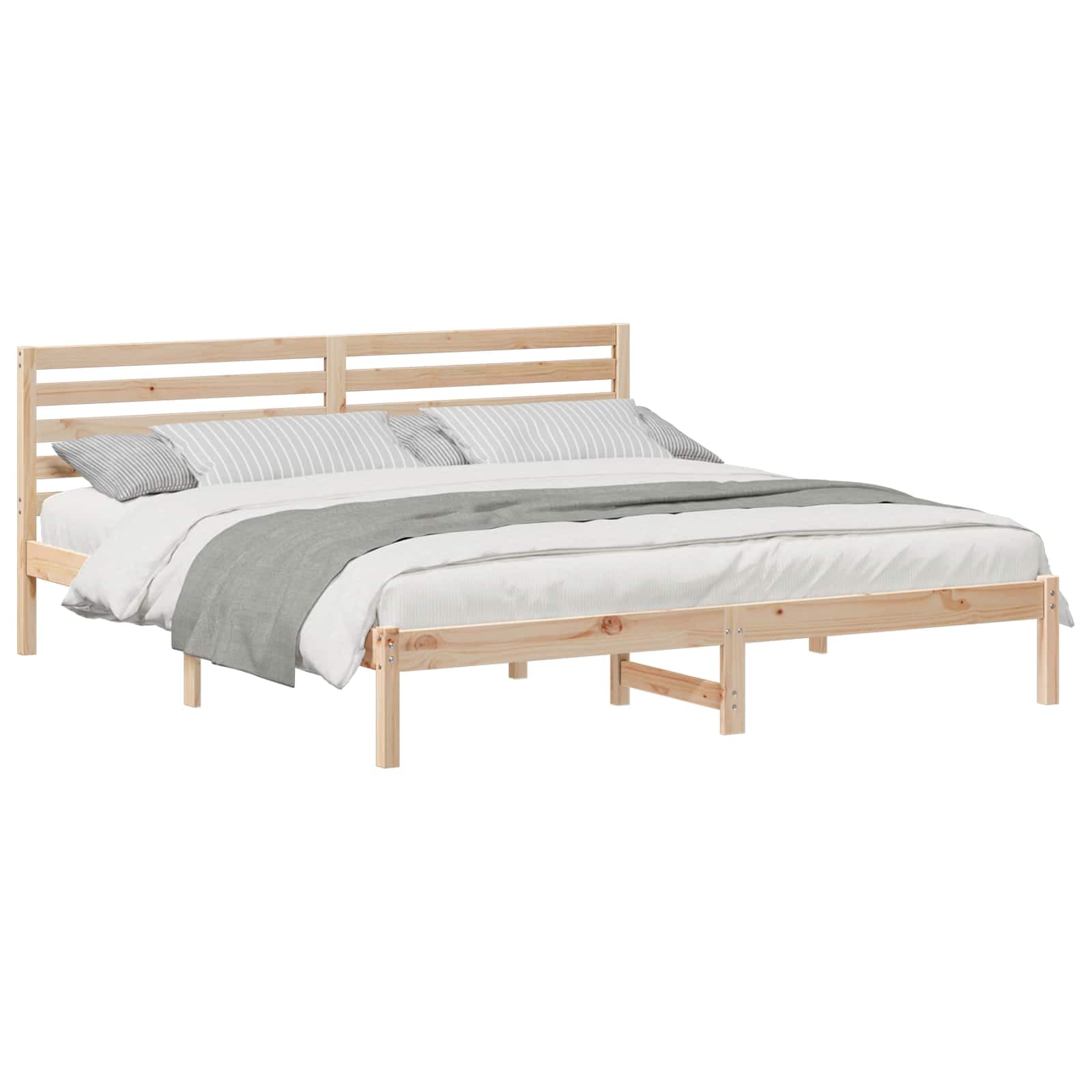 vidaXL Estrutura da Cama com cabeceira Castanho 200 x 200 cm