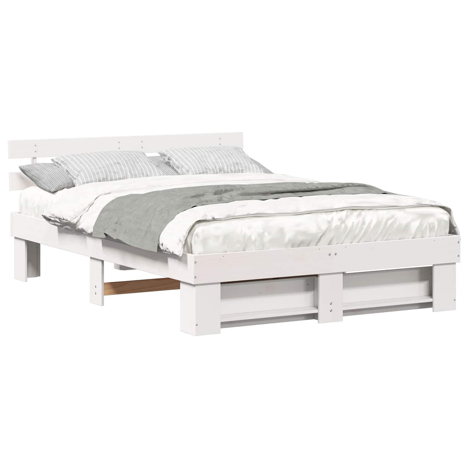 vidaXL Estrutura da Cama com cabeceira Branco 160 x 200 cm