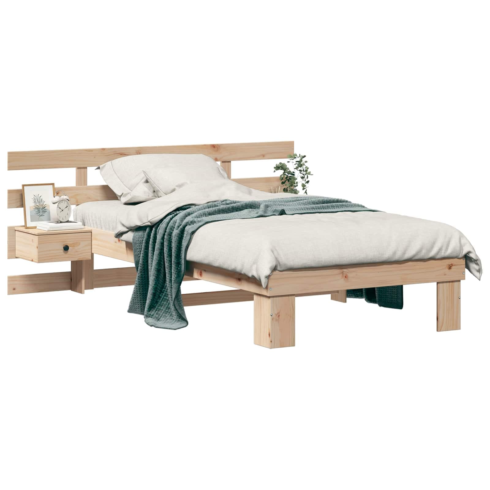 vidaXL Estrutura da Cama com cabeceira Castanho 80 x 200 cm