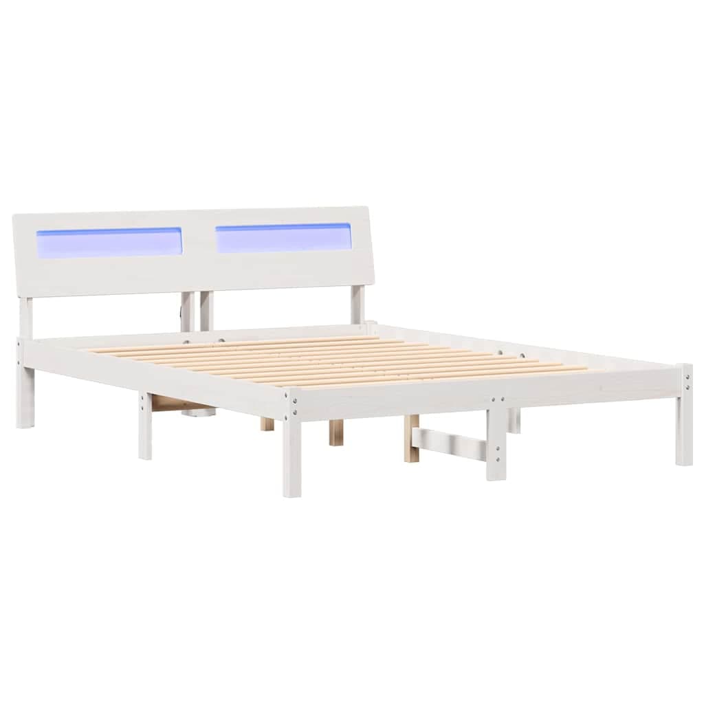 vidaXL Estrutura da Cama com cabeceira Branco 135 x 190 cm