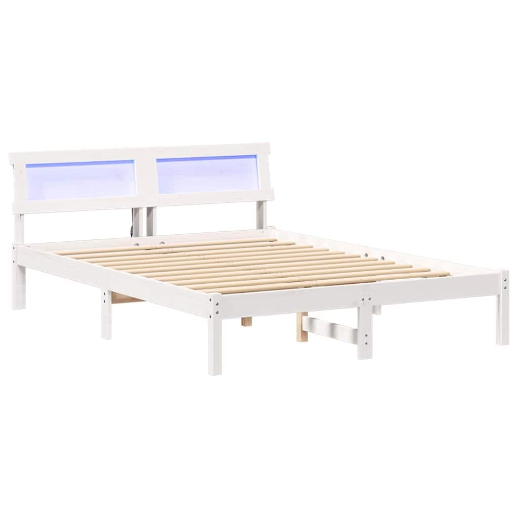 vidaXL Estrutura da Cama com cabeceira Branco 135 x 190 cm