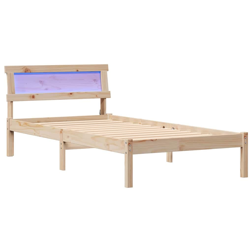vidaXL Estrutura da Cama com cabeceira Castanho 90 x 200 cm