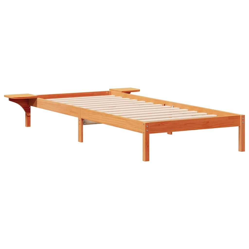 vidaXL Cama com Mesas Laterais Marrom Cera 80 x 220 cm