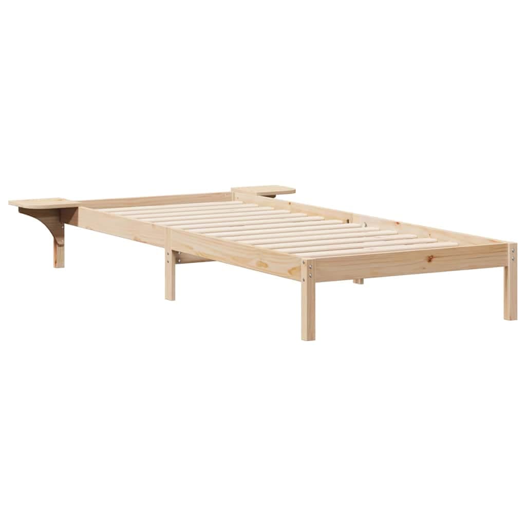 vidaXL Cama com Mesas Laterais Natural 90 x 220 cm