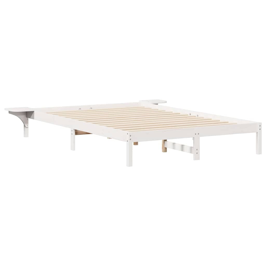 vidaXL Cama com Mesas Laterais Branco 160 x 220 cm