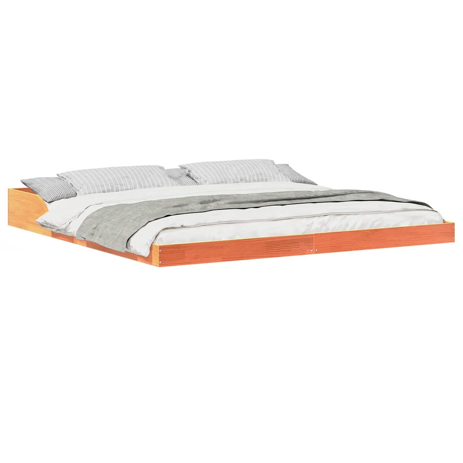 vidaXL Estrutura da Cama Marrom Cera 200 x 200 cm