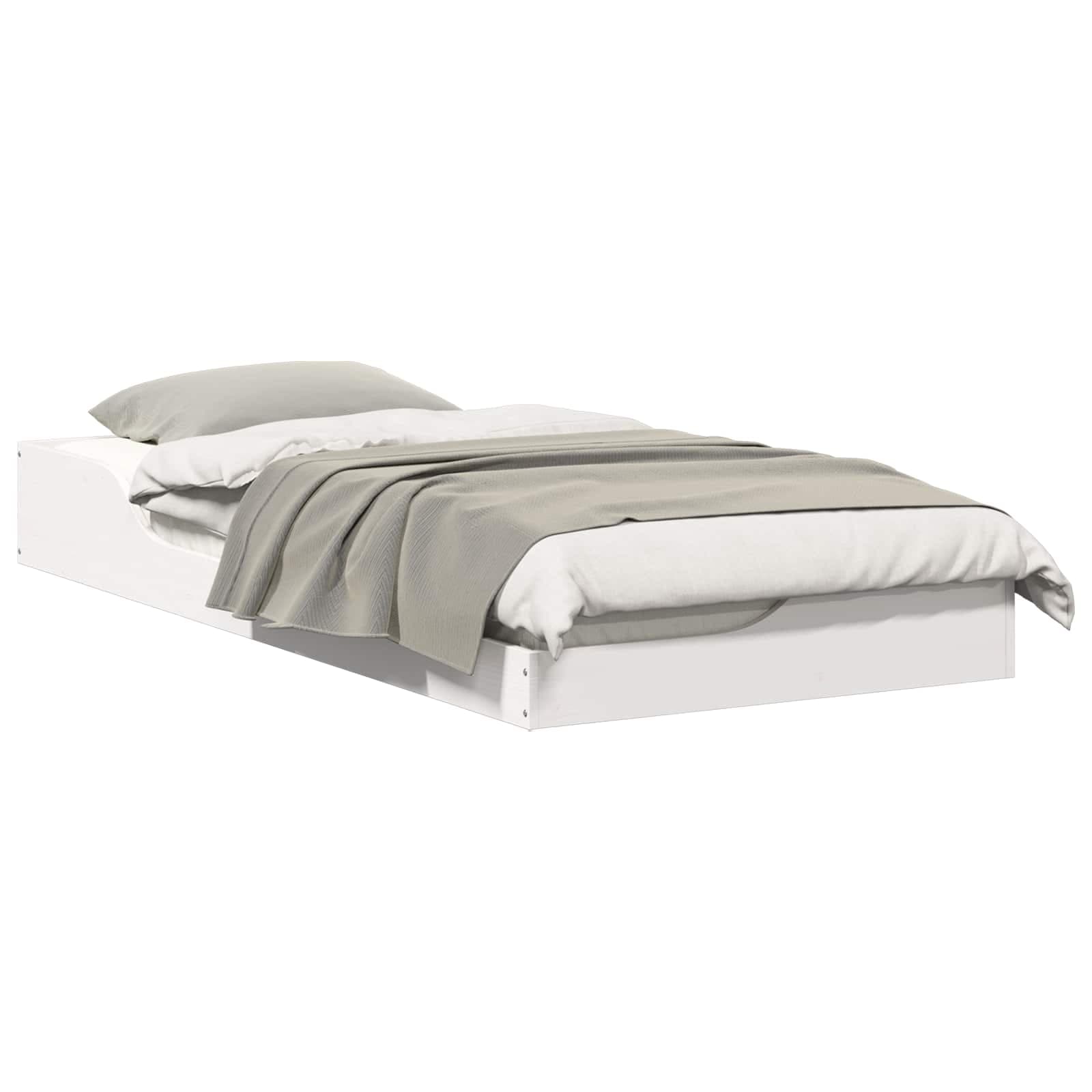 vidaXL Estrutura da Cama Branco 90 x 200 cm Madeira de Pinheiro Sólida