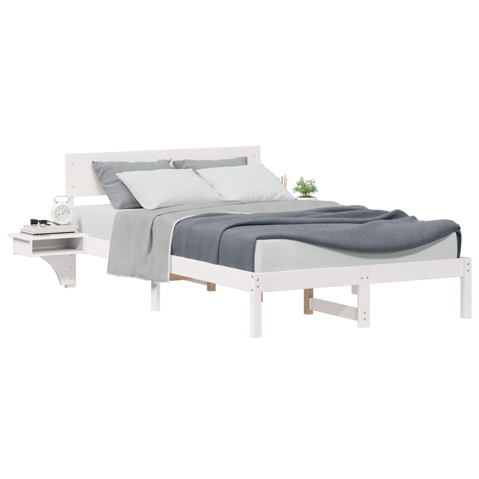 vidaXL Estrutura da Cama com cabeceira Branco 120 x 190 cm