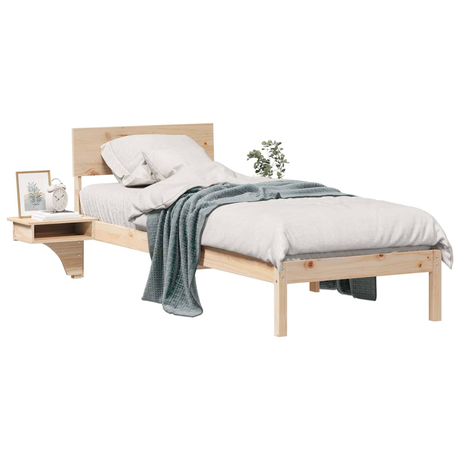 vidaXL Estrutura da Cama com cabeceira Castanho 75 x 190 cm