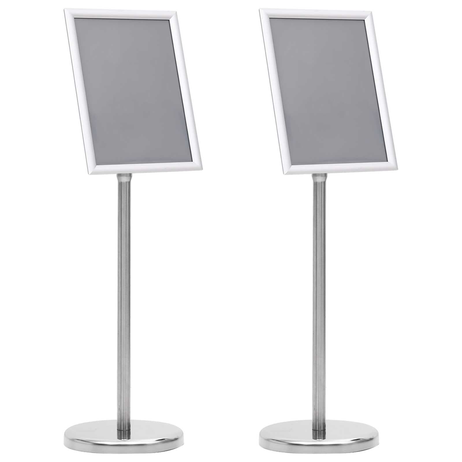 vidaXL Suportes para Pôsteres 2 pcs Prateado 32,7 x 24 x 108 cm