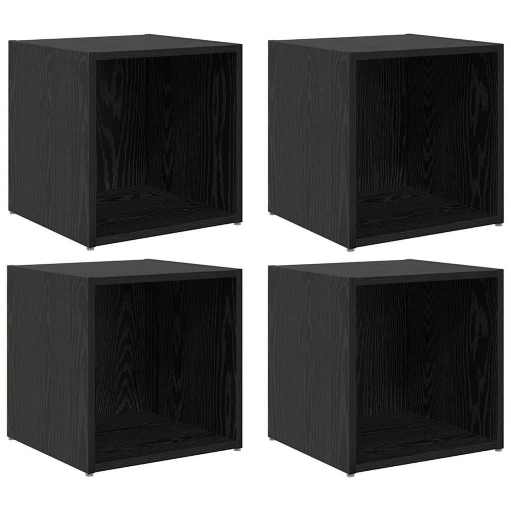 vidaXL Conjunto de móvel de TV 4 pcs Preto 37 x 35 x 37,5 cm