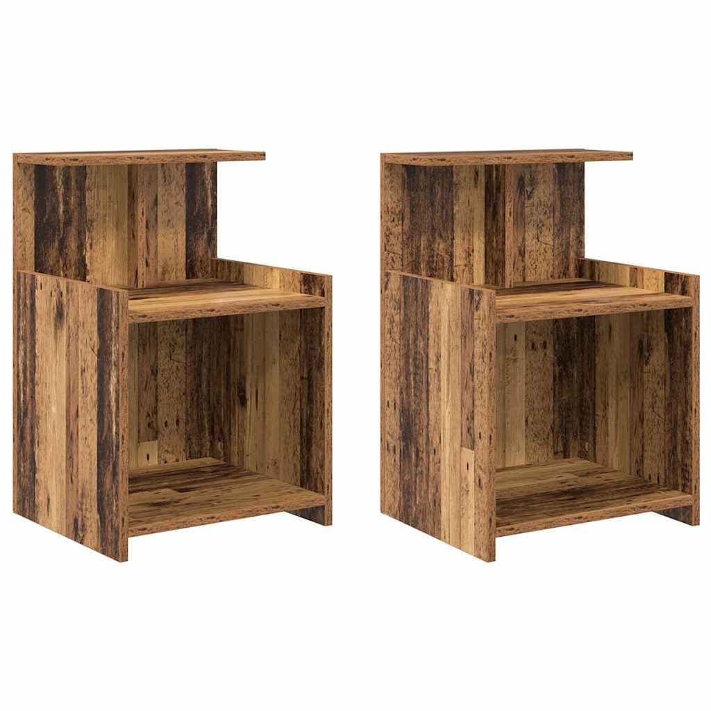 vidaXL Armário de Cabeceira 2 pcs Madeira antiga 40 x 35 x 60 cm