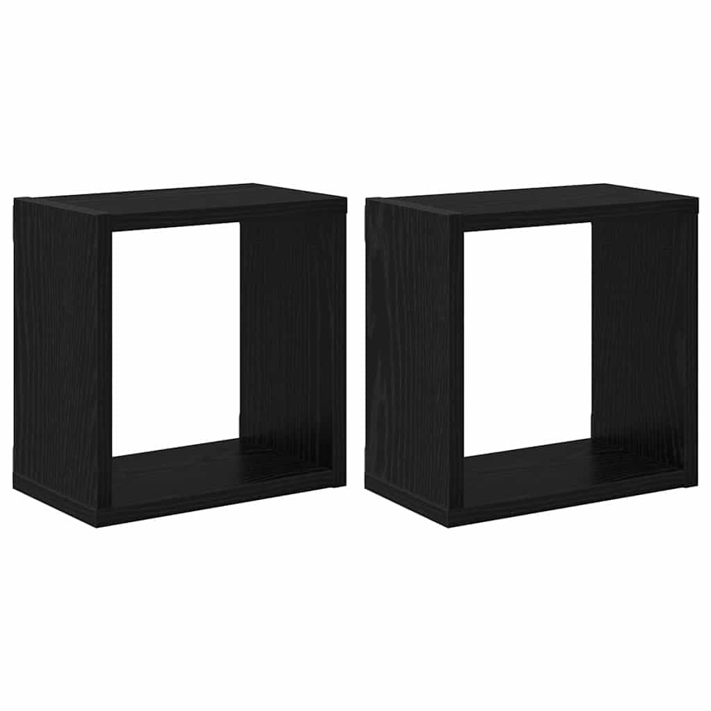 vidaXL Prateleiras de Parede 2 pcs Carvalho Preto Madeira processada