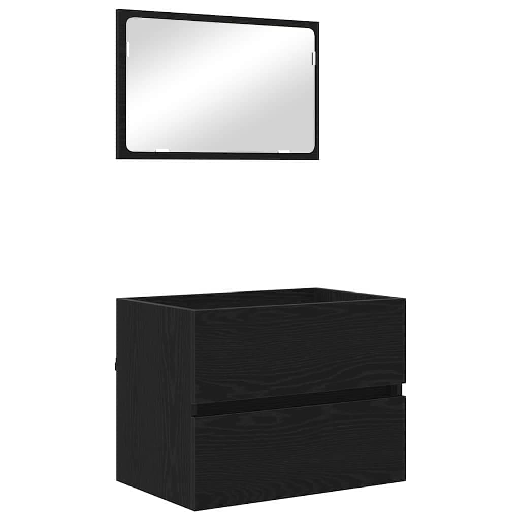 vidaXL Conjunto de Móveis para Banheiro 2 pcs Carvalho Preto