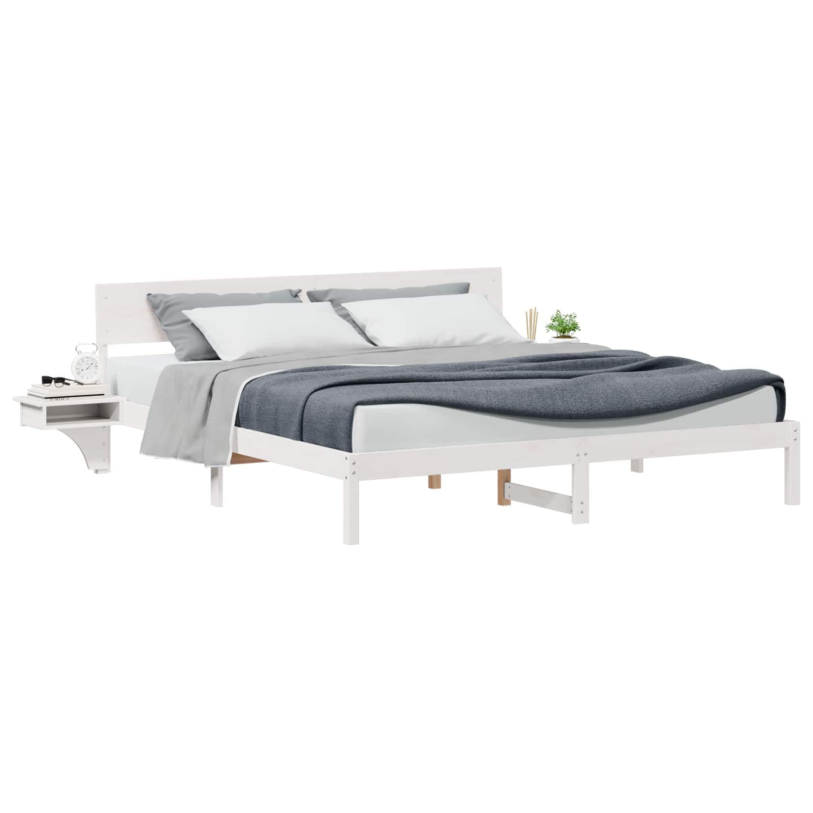 vidaXL Estrutura da Cama com cabeceira Branco 200 x 200 cm