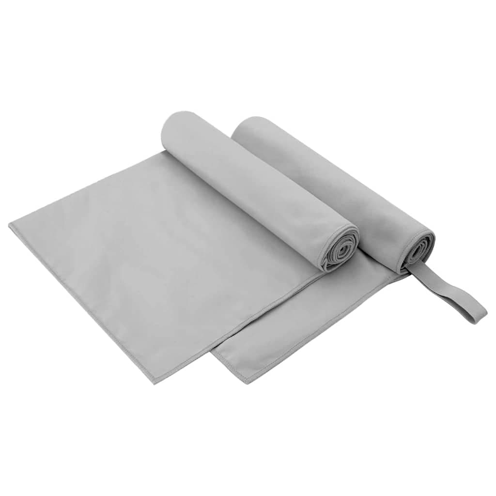 vidaXL Toalhas Esportivas 2 pcs Cinzeto 100 x 50 cm
