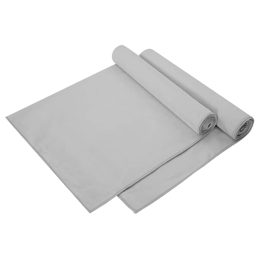 vidaXL Toalhas Esportivas 2 pcs Cinzeto 140 x 70 cm