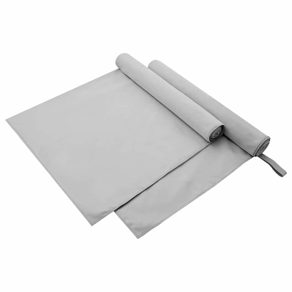 vidaXL Toalhas Esportivas 2 pcs Cinzeto 180 x 90 cm