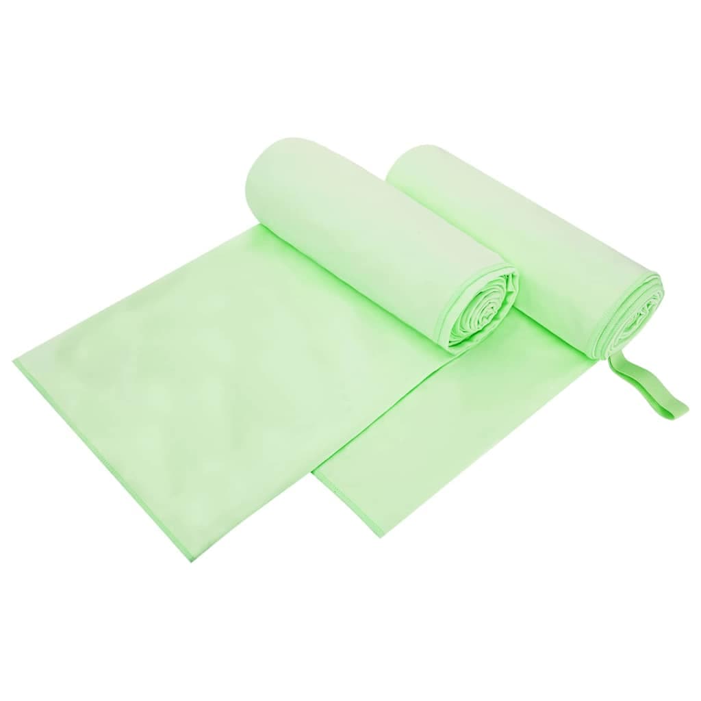 vidaXL Toalhas Esportivas 2 pcs Verde 200 x 100 cm