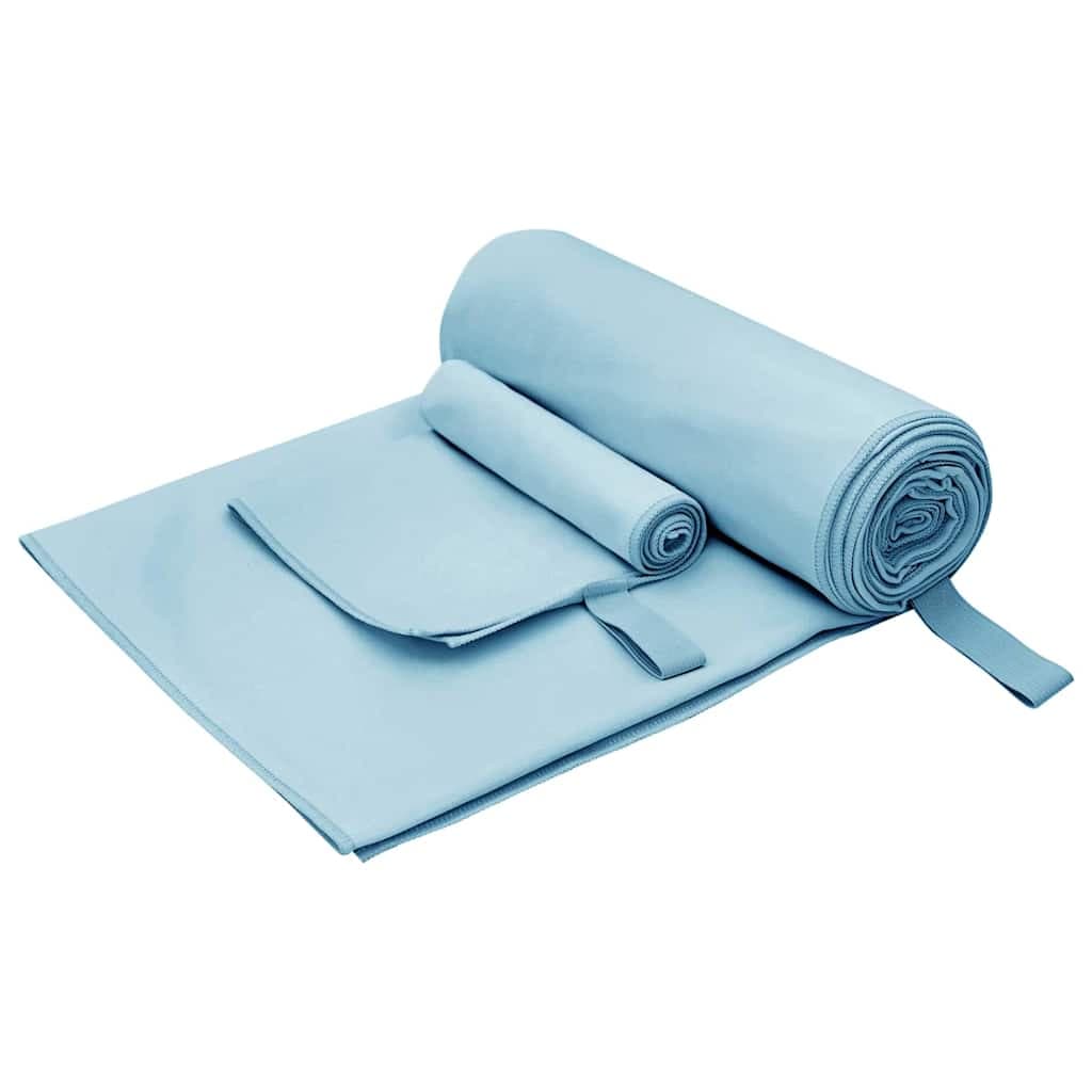 vidaXL Conjunto de Toalhas Esportivas 2 pcs Azul tecido