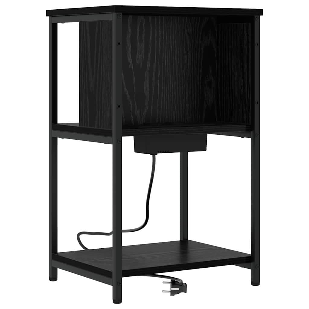 vidaXL Armário de Cabeceira Carvalho Preto 38 x 31 x 61 cm