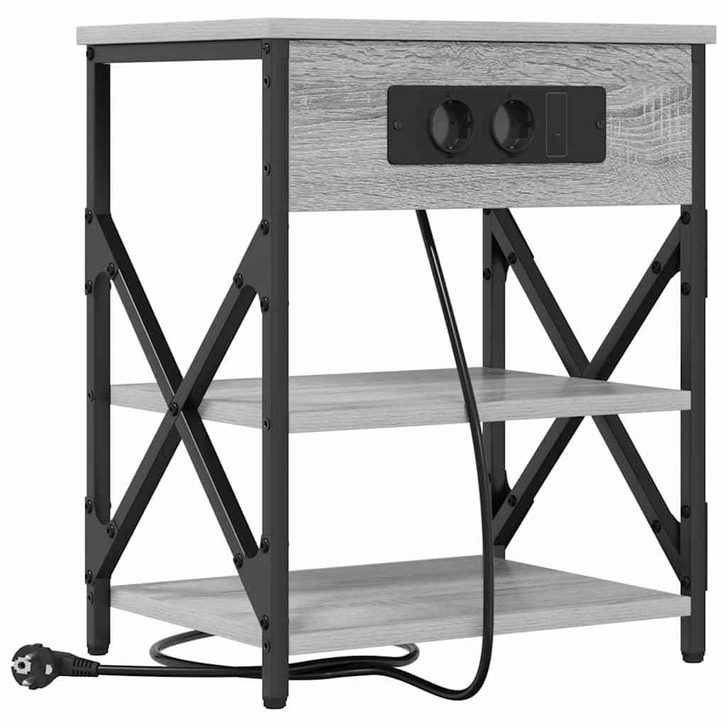 vidaXL Armário de Cabeceira Cinza Sonoma 41 x 31 x 51 cm