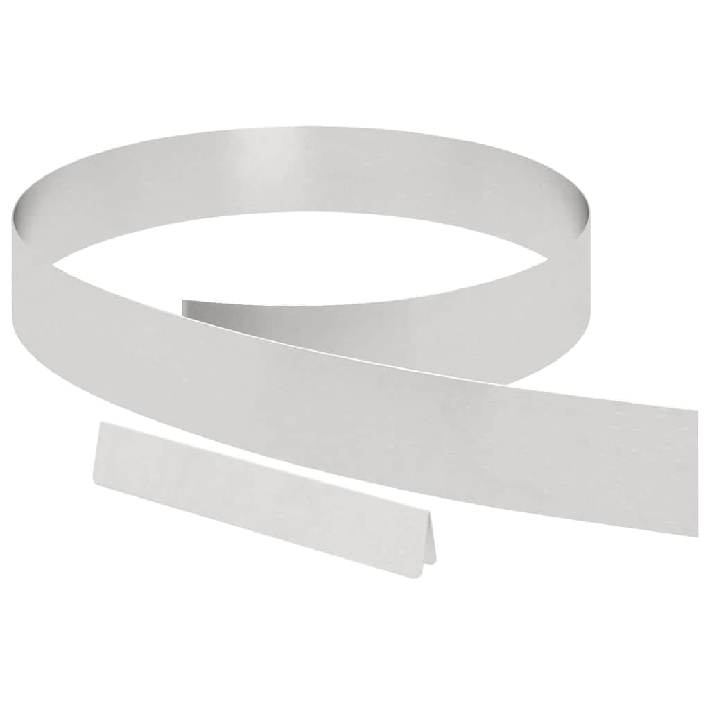 vidaXL Acabamento para Gramado Prateado 450 x 0,05 x 10 cm