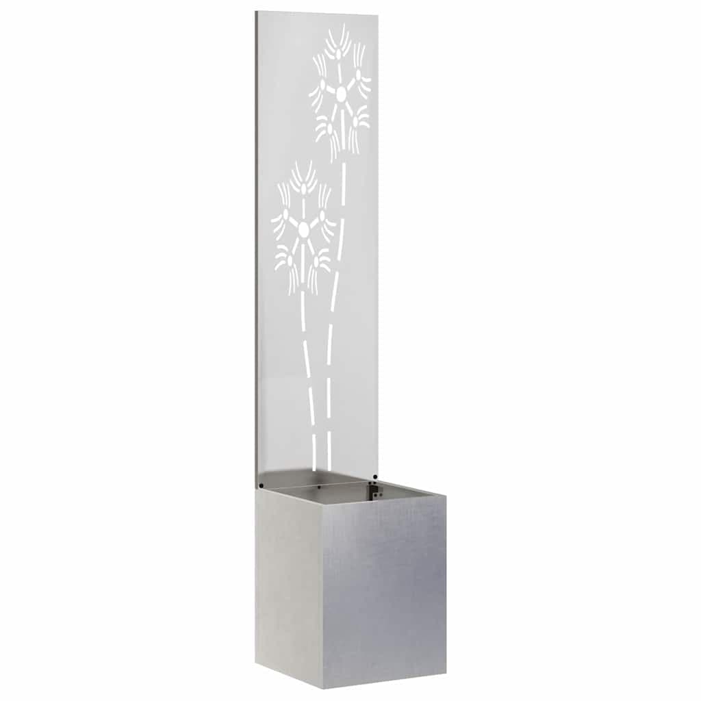vidaXL Tela de Privacidade para Jardim Floral Prata 32 x 150 cm