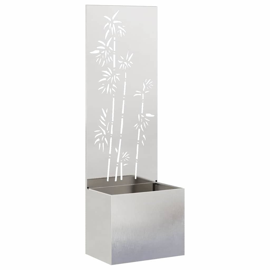 vidaXL Tela de Privacidade para Jardim Floral Prata 50 x 150 cm