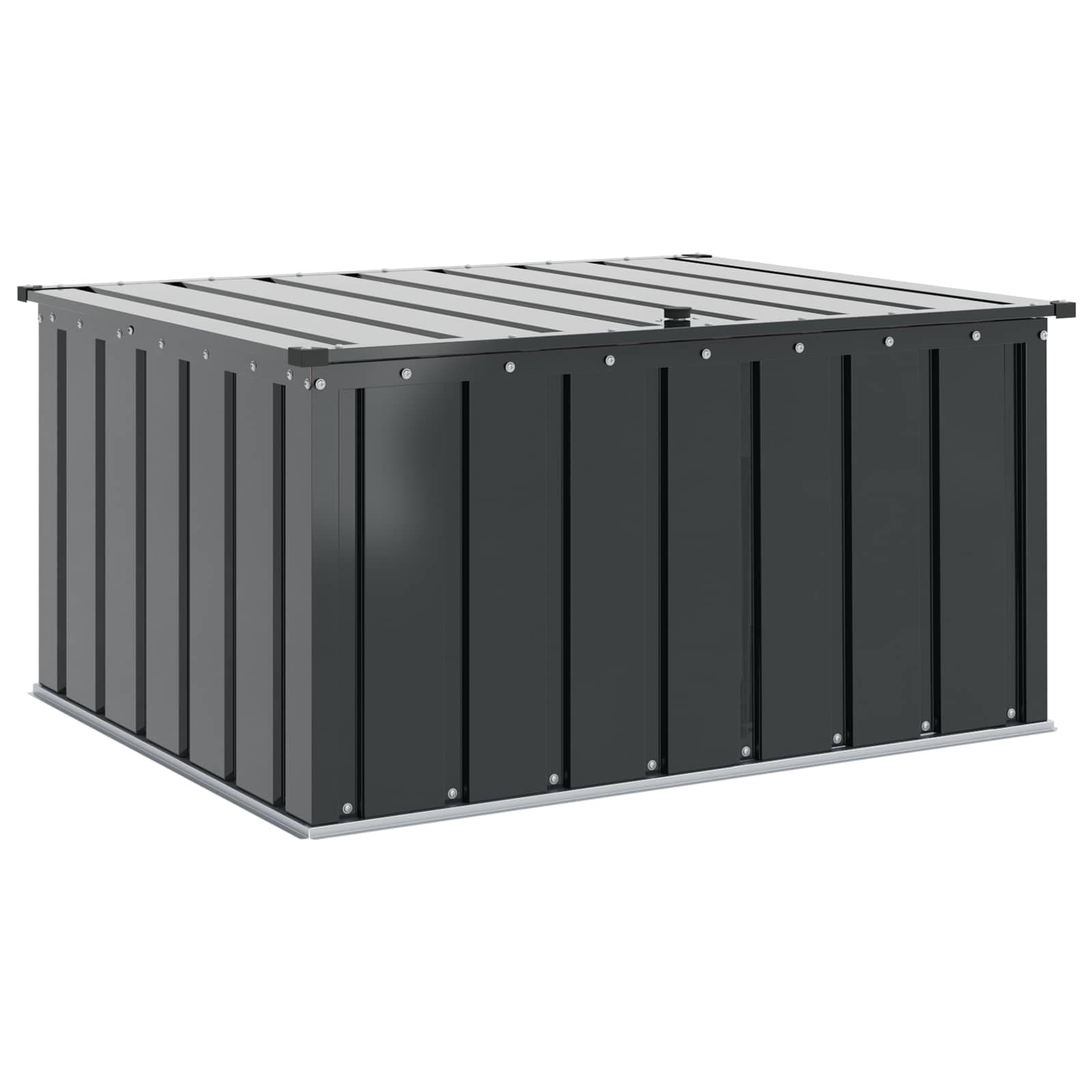 vidaXL Caixa de Armazenamento para Jardim Preto 101 x 82 x 50 cm Aço