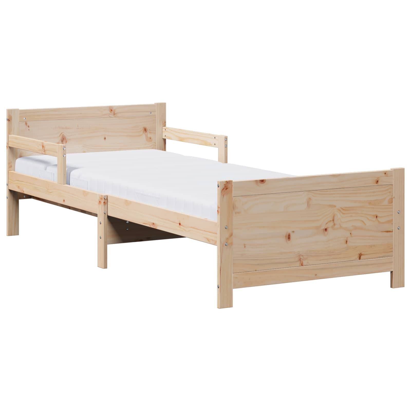 vidaXL Estrutura de cama com colchão extensível Castanho 80 x 200 cm