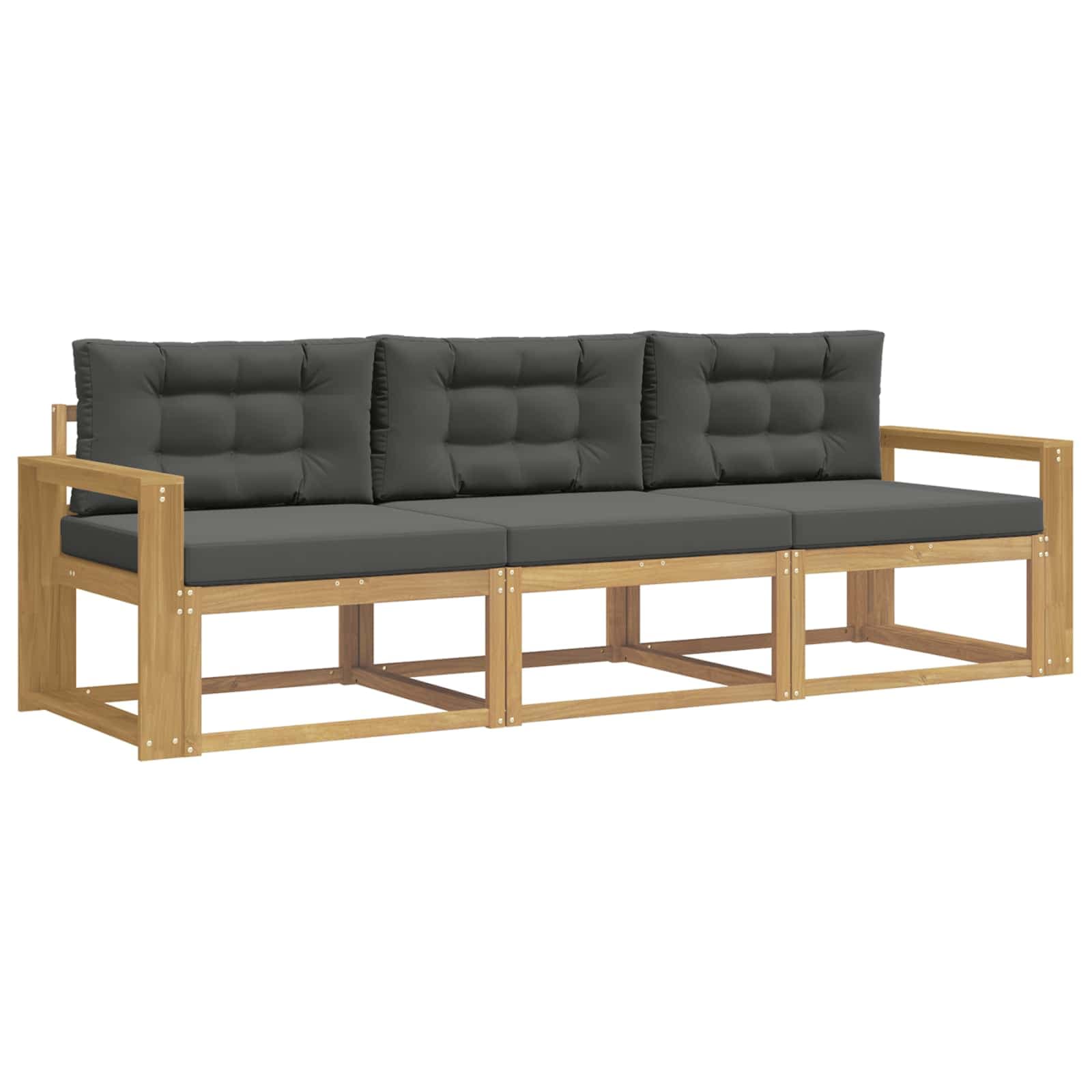 vidaXL Conjunto de Sofás para Exterior 3 pcs Branco e Antracite