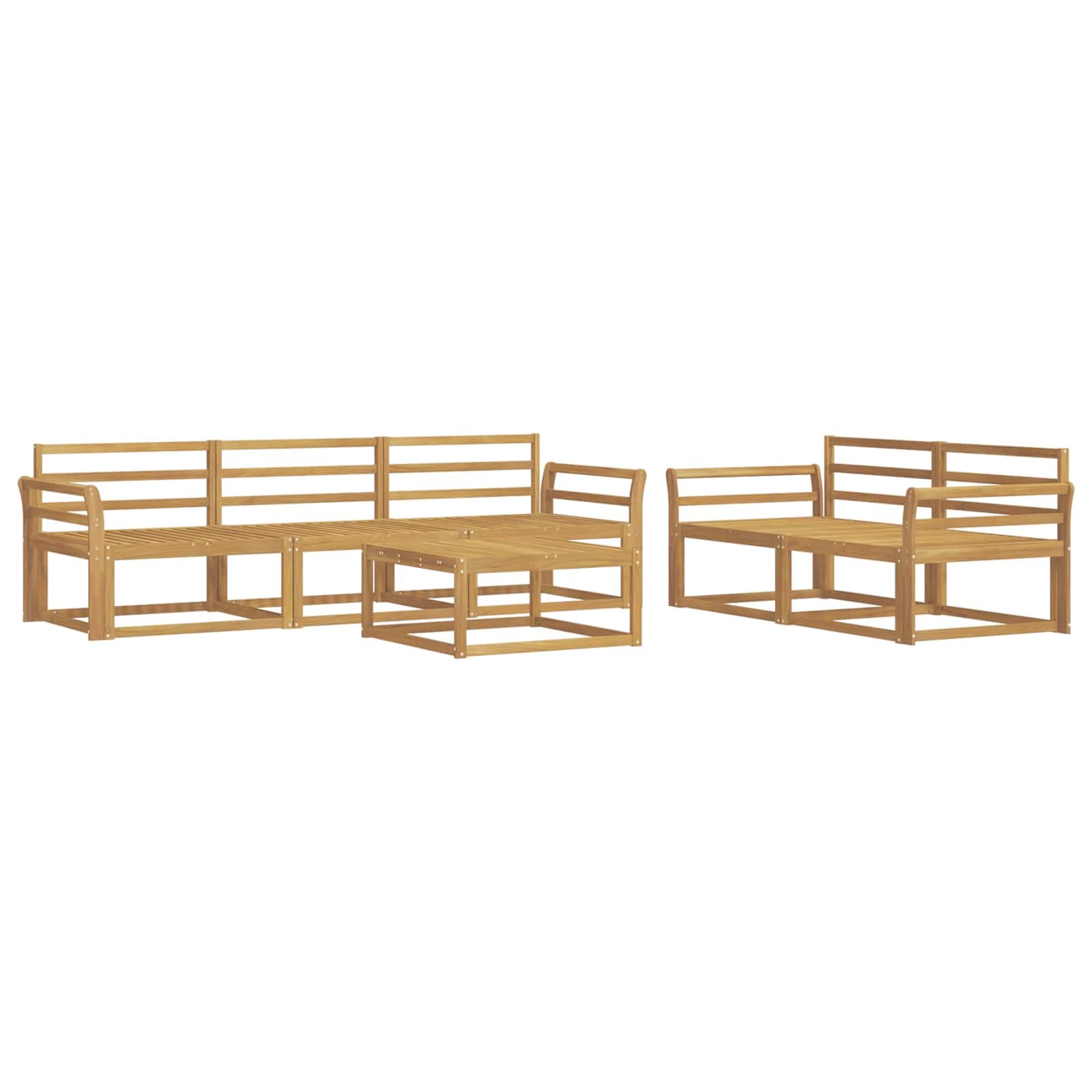 vidaXL Conjunto de Sofás para Exterior 6 pcs Branco