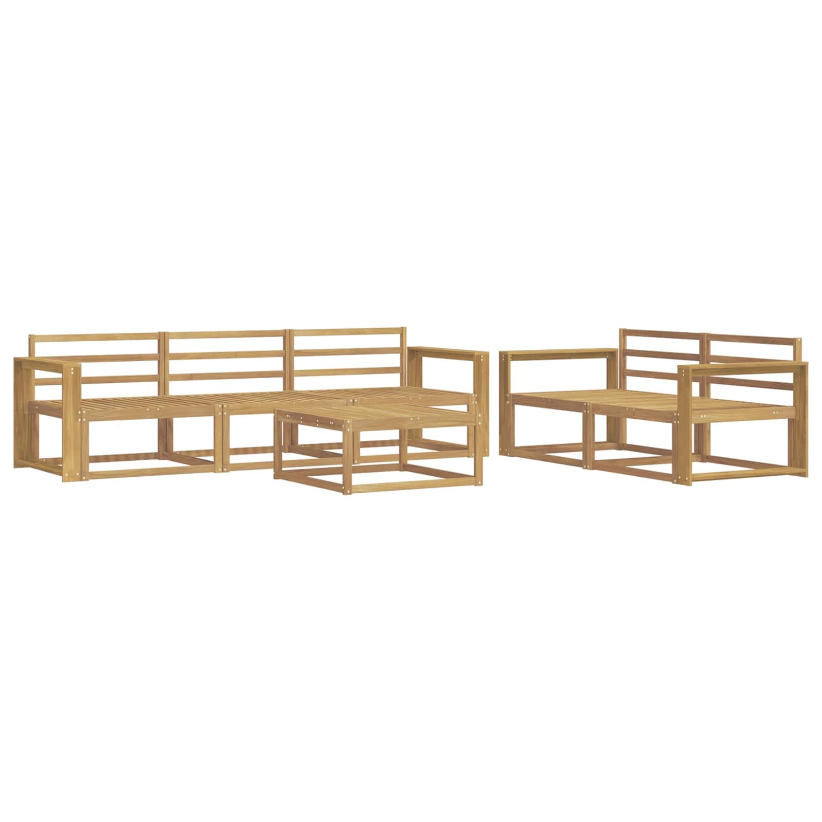 vidaXL Conjunto de Sofás para Exterior 6 pcs Branco