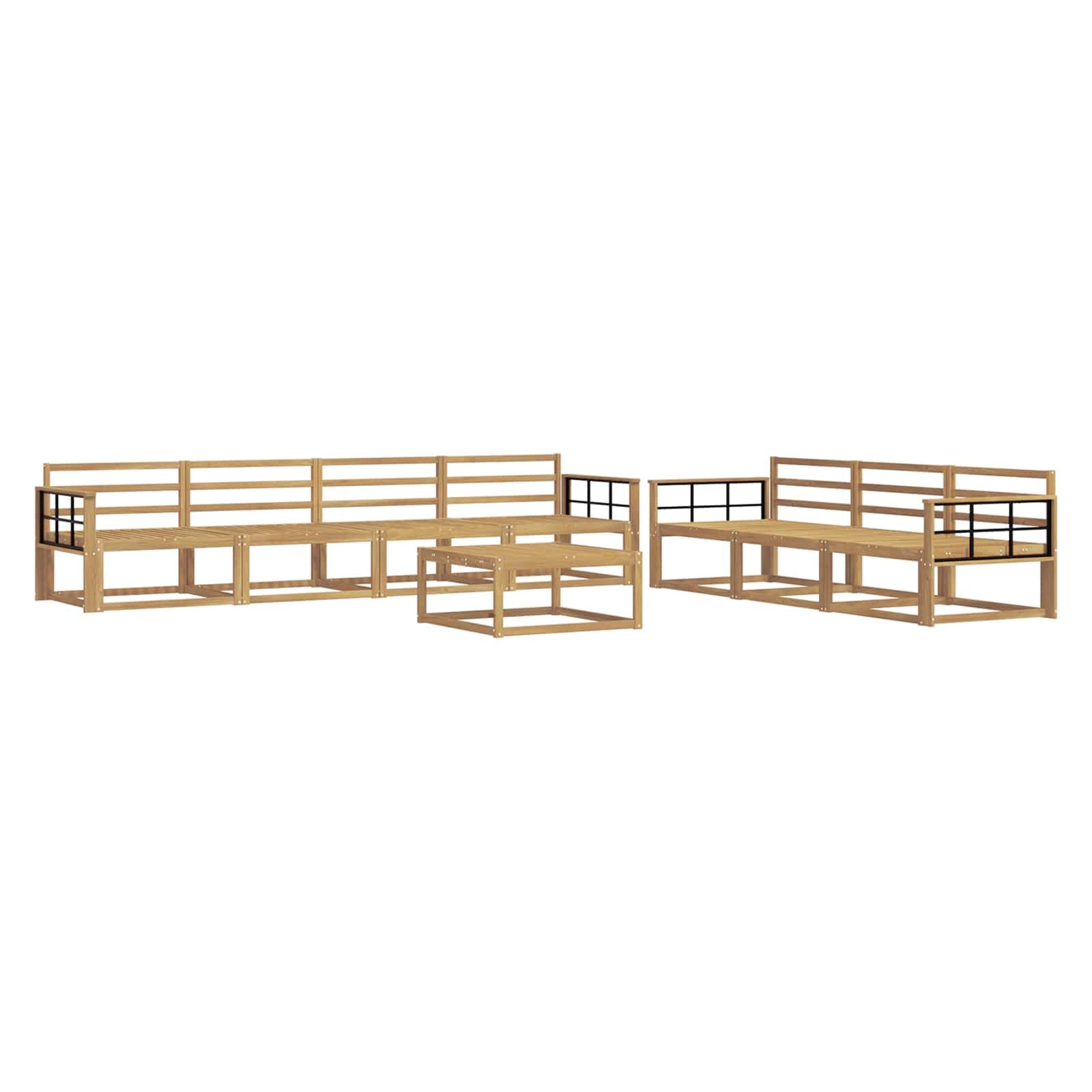 vidaXL Conjunto de Sofás para Exterior 8 pcs Branco