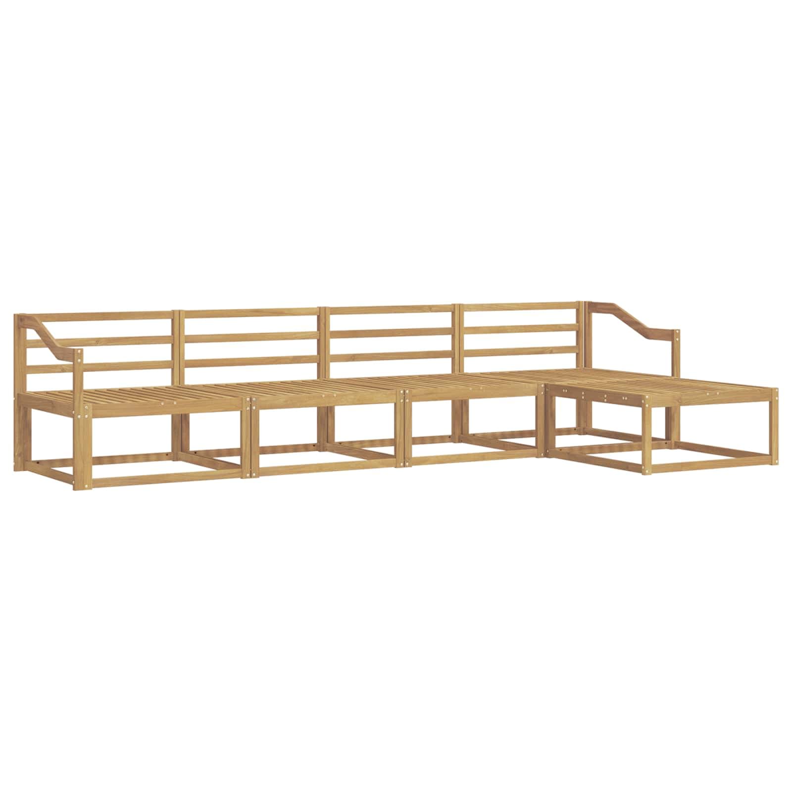 vidaXL Conjunto de Sofás para Exterior 5 pcs Branco